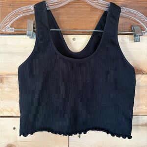 Spiritual Gangster Black Ribbed Tank Top